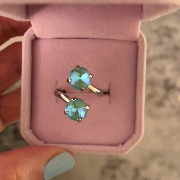 Aquamarine Crystal Statement Ring - Picture 6 of 12